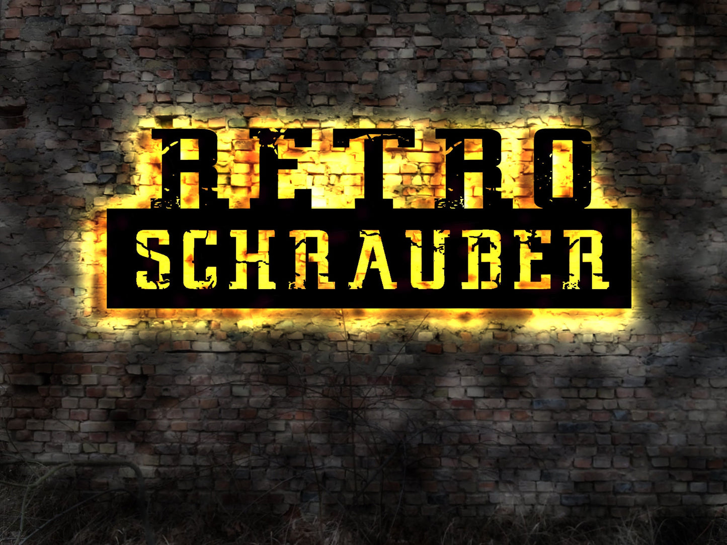 LED Wandbild Retro Schrauber Werkstattschild Oldtimer Restauration restaurieren Klassiker cars