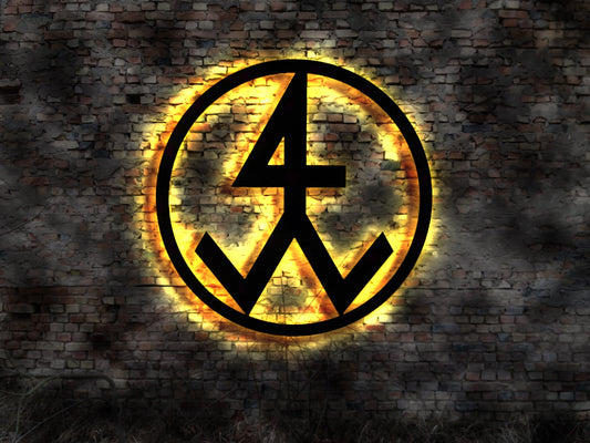 LED Schild Steinmetz Innungszeichen Zunftschild  Zunftzeichen Rund Innungsschild Logo Emblem Zeichen Zunft