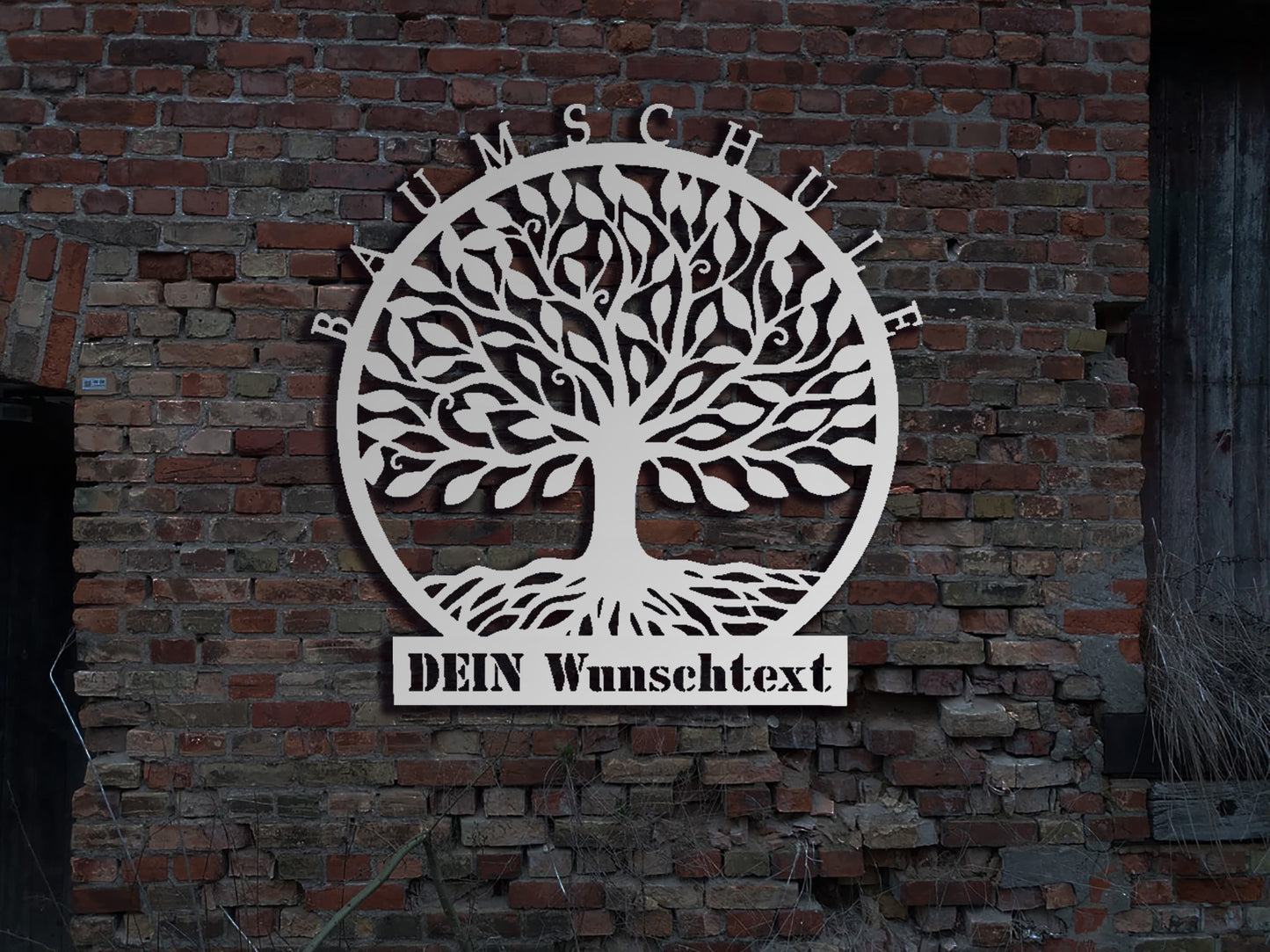 Edelstahl Wandbild Schild Baumschule Gärtnerei Pflanzen Bäume Sträucher Metall Staglschild Blechschild