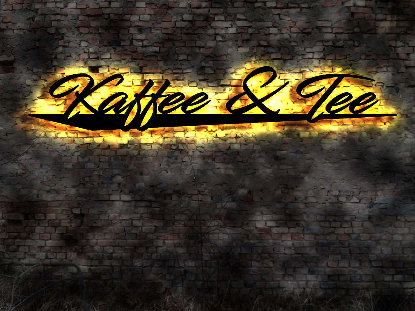 LED Schild Kaffee & Tee und Aufsteller Shop Werbung Sieb Kanne Teebeutel Teesieb Bild Set no Neon sign Wandbild Teeshop Shop Geschäft