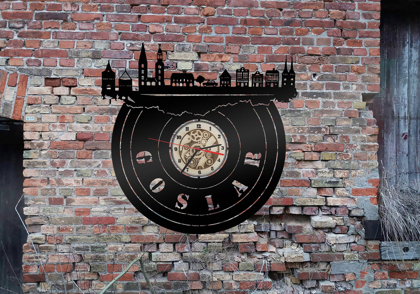Uhr Wanduhr Bild Goslar Stadt Wanddeko Silhouette Skyline Sticker Wandtattoo