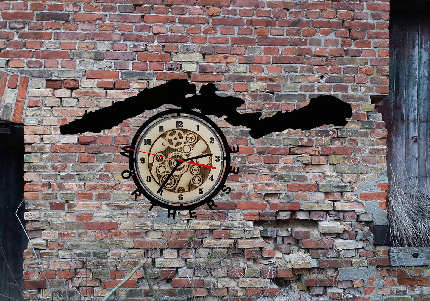 Wörthersee Wanduhr Uhr Holzuhr Uhren Ziffernblatt Clock Holz Armbanduhr Skyline Silhouette Aufkleber