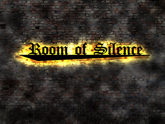 Room of Silence  Leuchtschild Schild Meditation Raum der Stille Kirche Ruheraum zur Ruhe kommen Entspannung