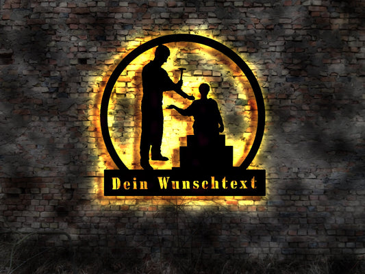 LED Wandbild Schild Bildhauer Skulptur Werkzeug Atelier Künstler Stein Meißeln gemeißelt