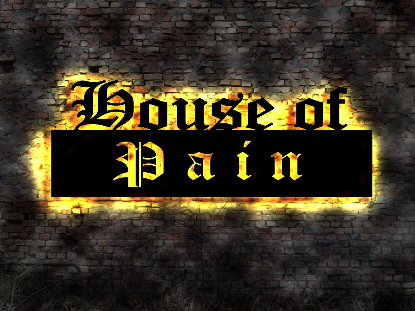 House of Pain LED Leuchtschild Breaking the Rules Leuchtreklame Sport Sportler Fitnessstudio Schild Neonreklame