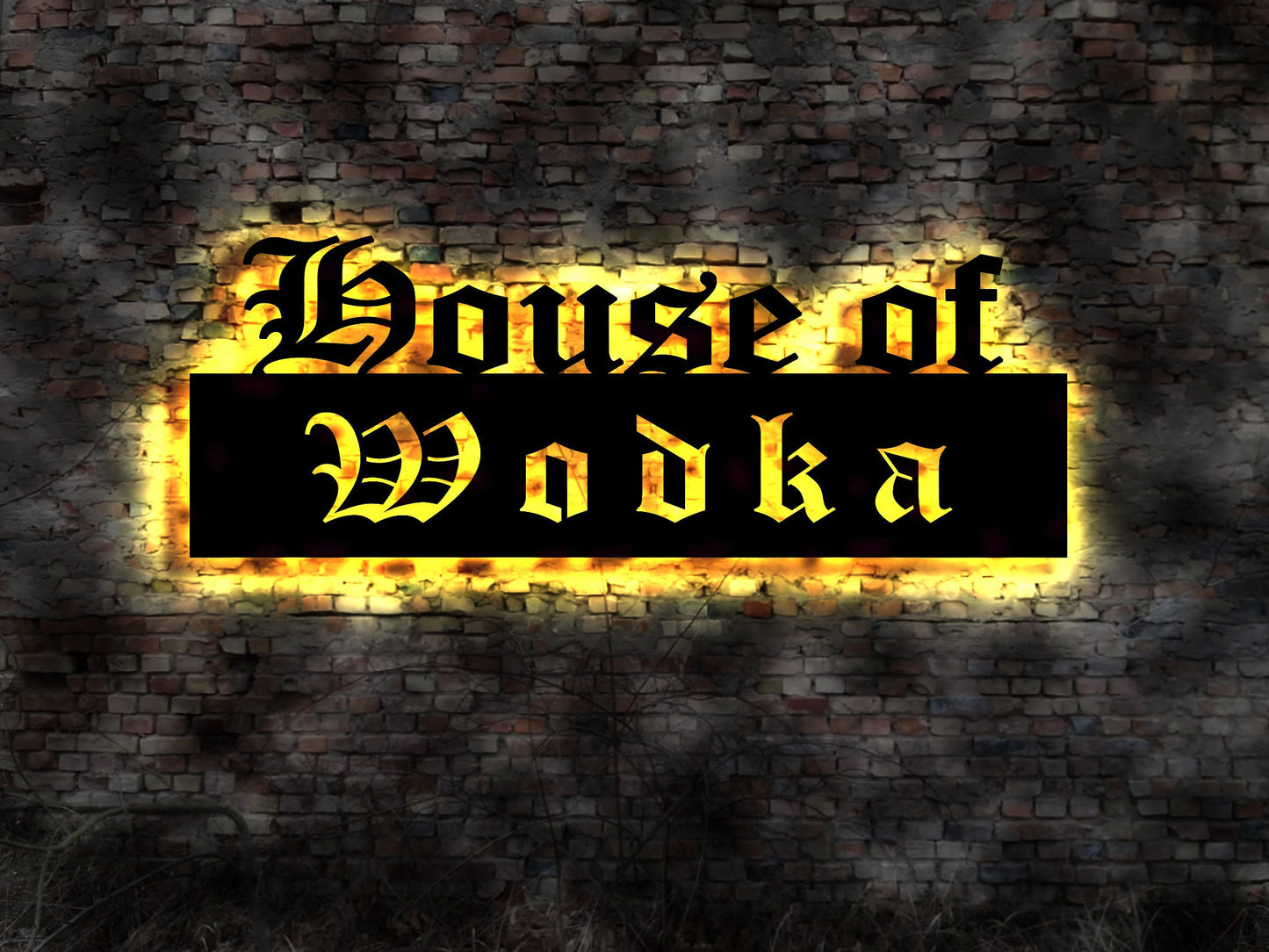 Leuchtreklame House of Wodka  no Gläser Irish drink bottle Fass Bar Tresen Holzfass  Sammler  Collection Barschilder  sign Schild