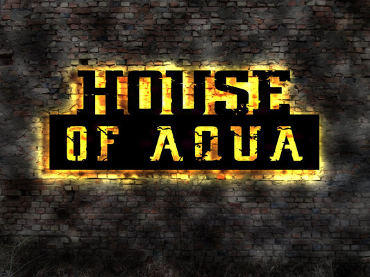 LED Wandbild House of Aqua Wasser Aquarium grosses Mineralwasser Tafelwasser Pool Becken Swimmingpool
