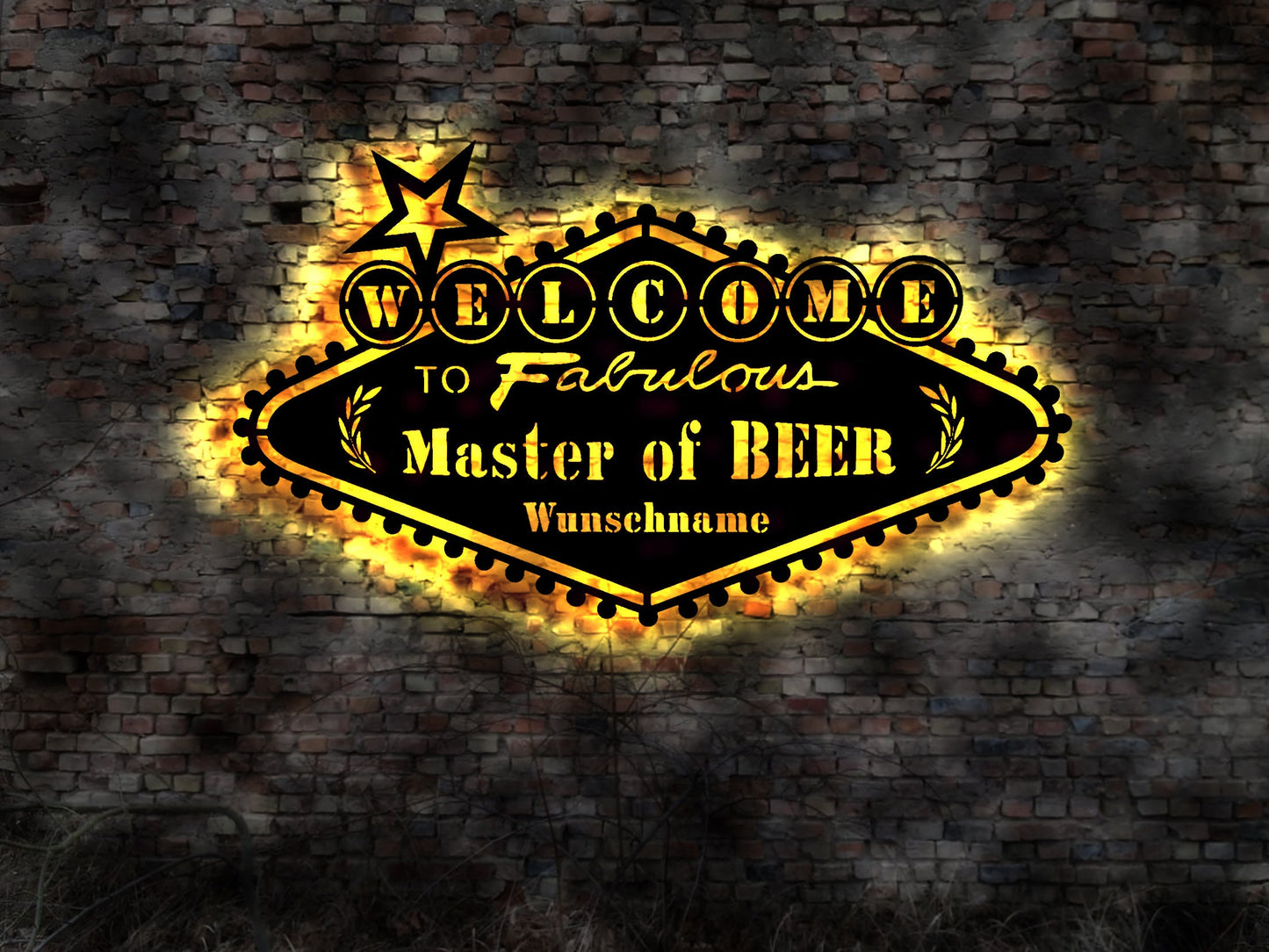 LED Wanddeko Leuchtschild Reklame Brauer Zunftzeichen Bier Bierbrauer Zunft Zeichen Logo Braumeister  LED Schild Bierbrauer Brauerei