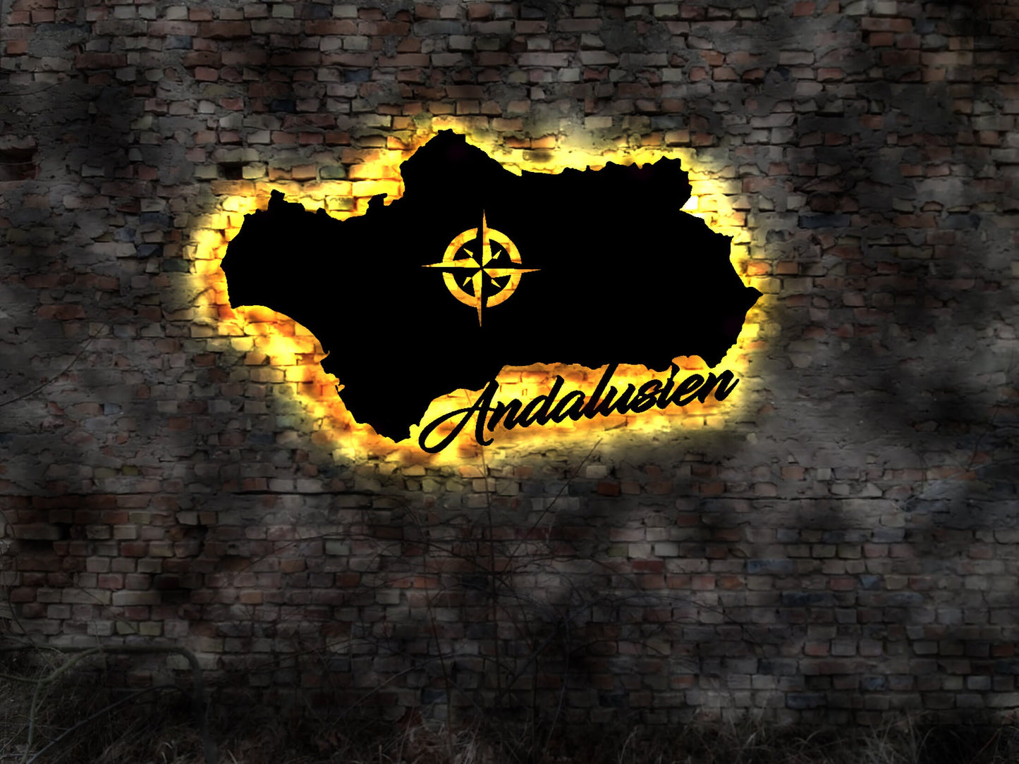 LED Leuchtschild Andalusien Spain Spanien Urlaub Hotel buchen Pension Andenken Schild Aufkleber sign Ferien Shop