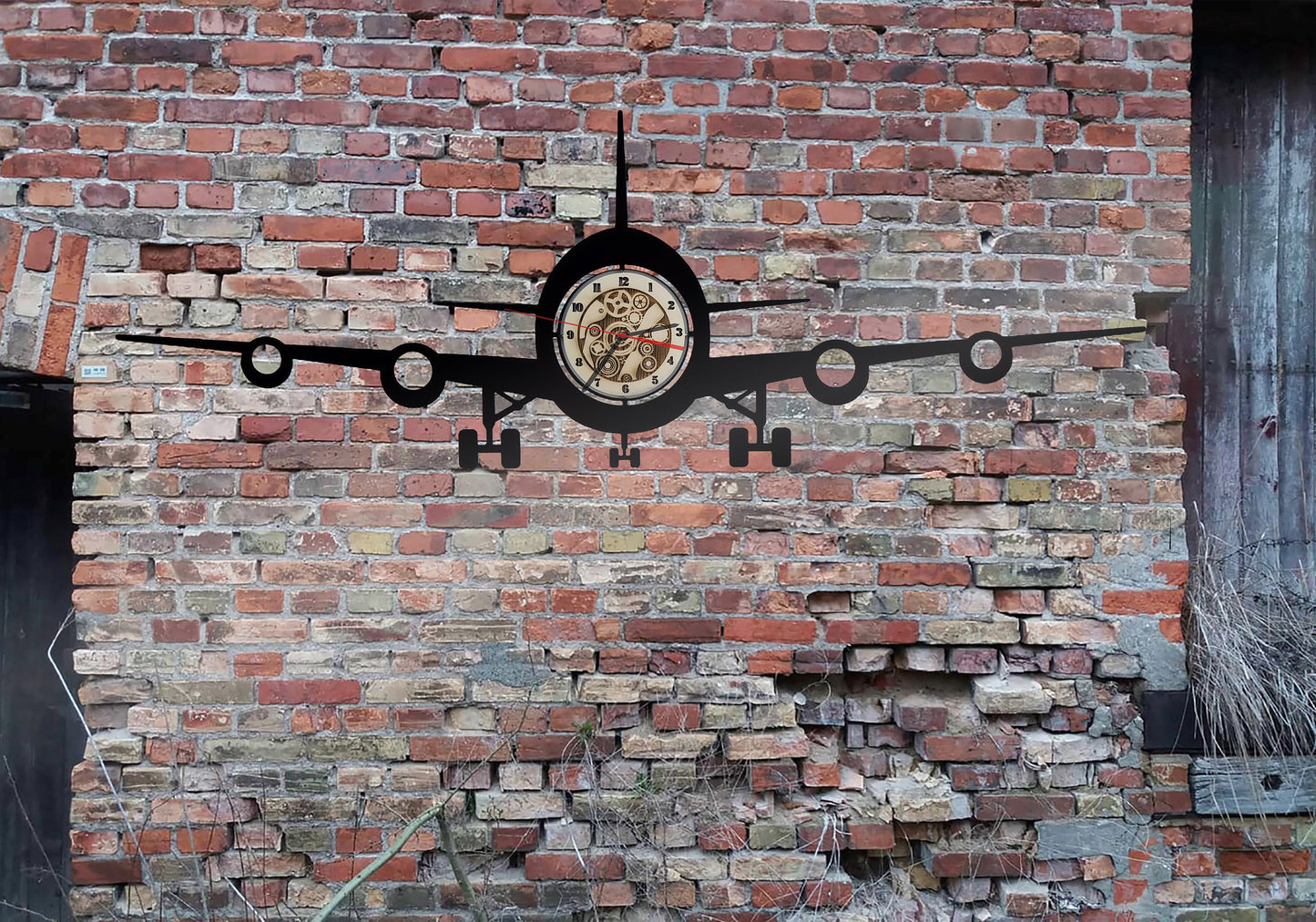 Wanduhr Uhr 3D Hangar Schild Pilot Namensschild Individuell Flugzeugschild wood Flugzeug Geschenk, Flugzeug custom personalisiertes