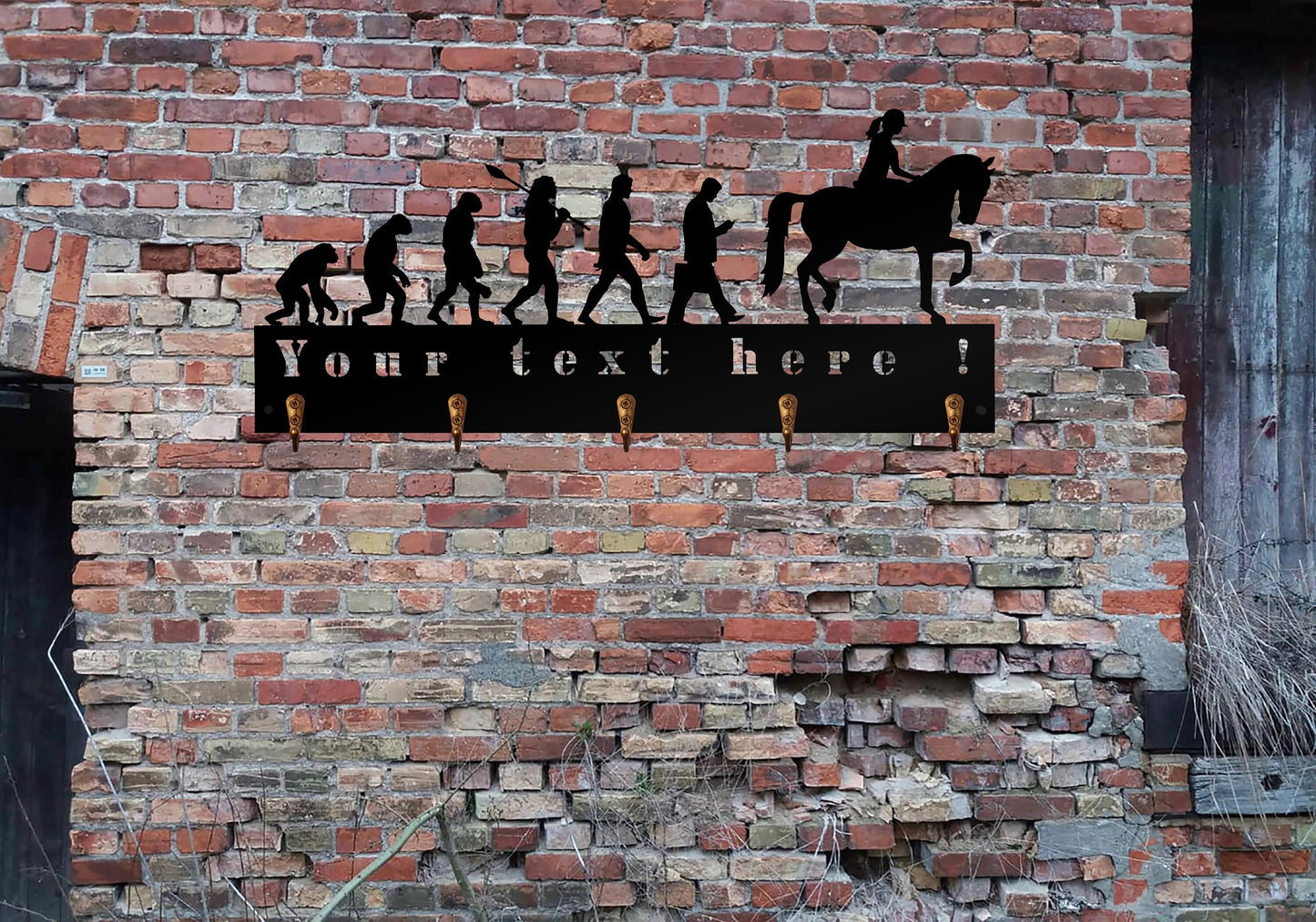 Schlüsselbrett Holzkunst Schild 3D Wandbild Reiter Reitsport Verein Pferd Sattel Reiter Aufkleber Deko T-Reiterin Springreiter