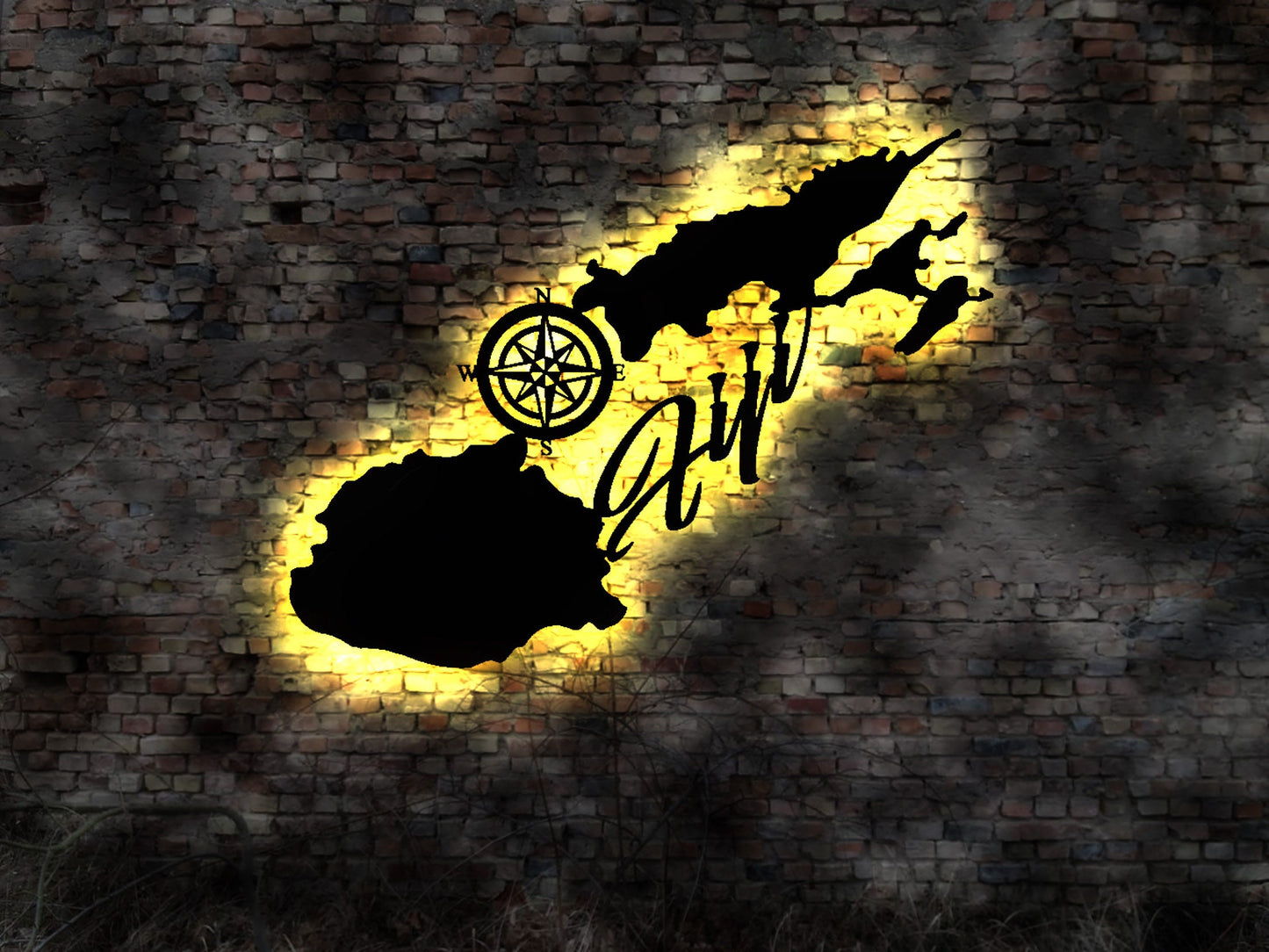 Skyline Fidschi Fiji Inseln  LED Wandbild   Holz Stadt AK Karte Map Stadtplan Wandsticker Leuchtbild Wandtattoo Reiseführer Silhouette Insel