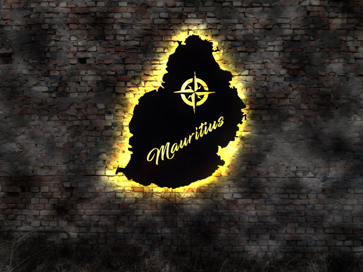 3D LED Deko Mauritius Insel Island Reiseführer Wandtattoo Skyline Aufkleber Buch Tropic Island Silhouette Kühlschrankmagnet Paradis