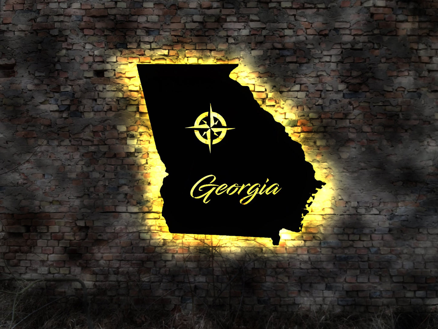 US Bundesstaat Georgia LED Wandbild Leuchtschild Umriss Aufkleber Bild