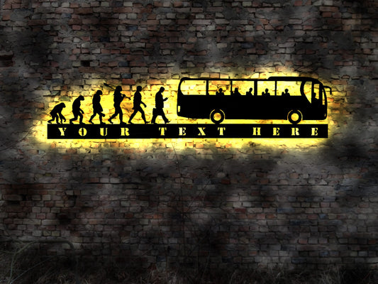 LED Wandbild Bus Reisebus Busunternehmen Busfahrer Busreisen Reisebusse Aufsteller reklame Leuchtreklame Schild sign Busreisen Mietbus
