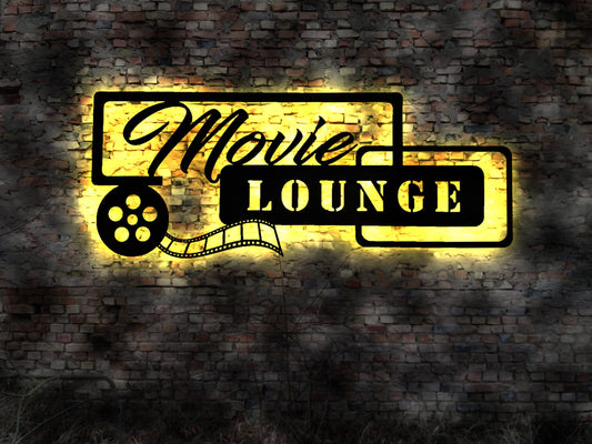 Movie  Lounge Leuchtreklame Schild Cinema Leuchtschild LED Wandbild Heimkino System