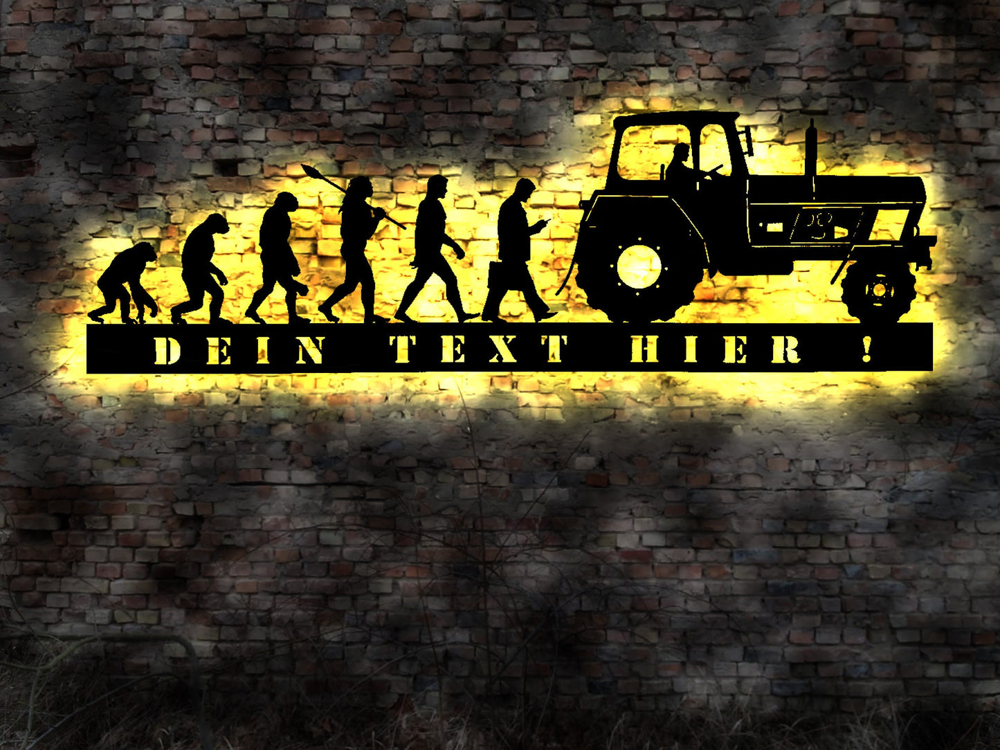 LED Wandbild Deko Evolution Traktor DDR  ZT 300 ZT300 Modell Modelltraktor 303 Landwirtschaft Bild Deko