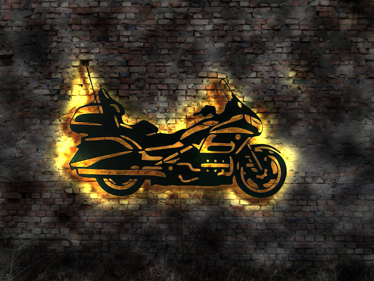 Dein Modell als LED Wandbild Bike Chopper Motorrad Biker Aufkleber Deko Werbung Leuchtschild Biker