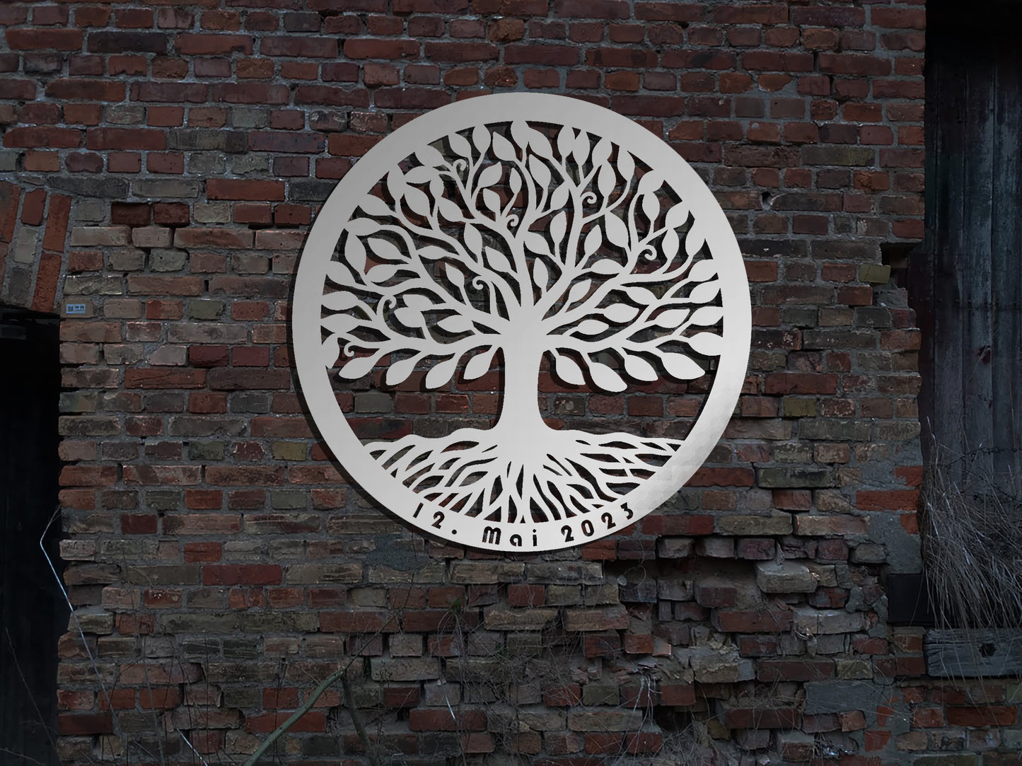 Edelstahl Cortenstahl Wandbild Schild Personalisierter Baum des Lebens Geschenk zum Jubiläum Hochzeitsgeschenk Familienwanddekor
