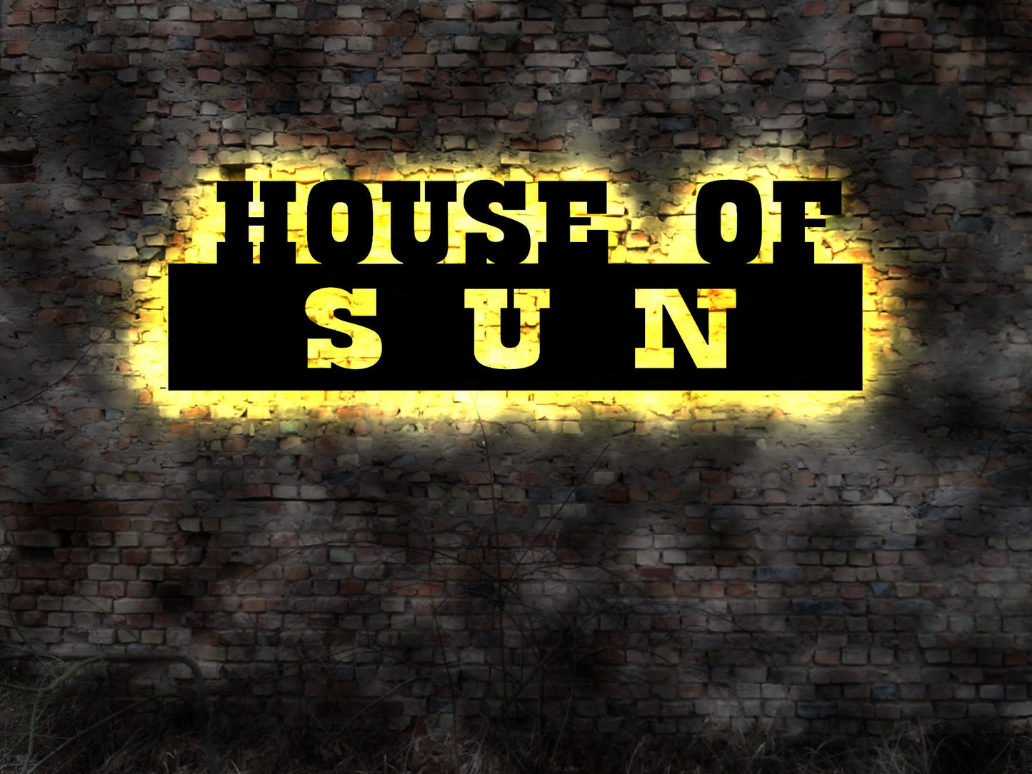 House of Sun Schild Solarium Deko Sonnenbank Sonne PV Anlage Firmenschild Photovoltaik Förderung Logo Sonnenstudio