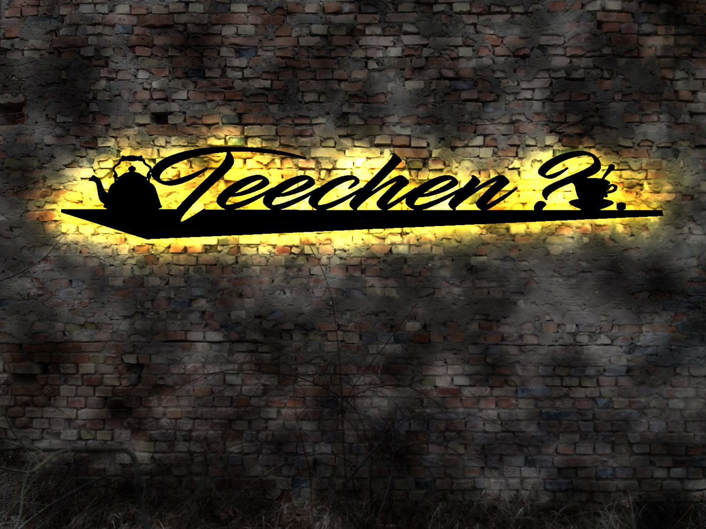 Tea teestube Time Tee Aufsteller Schild Shop Werbung Sieb Kanne Teebeutel Teesieb Bild Tee Set no Neon sign Wandbild Teeshop Shop Geschäft