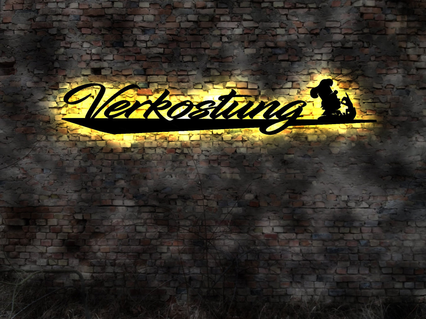 LED Schild Verkostung Gourmet Küchenschild Feinkost Geschäft