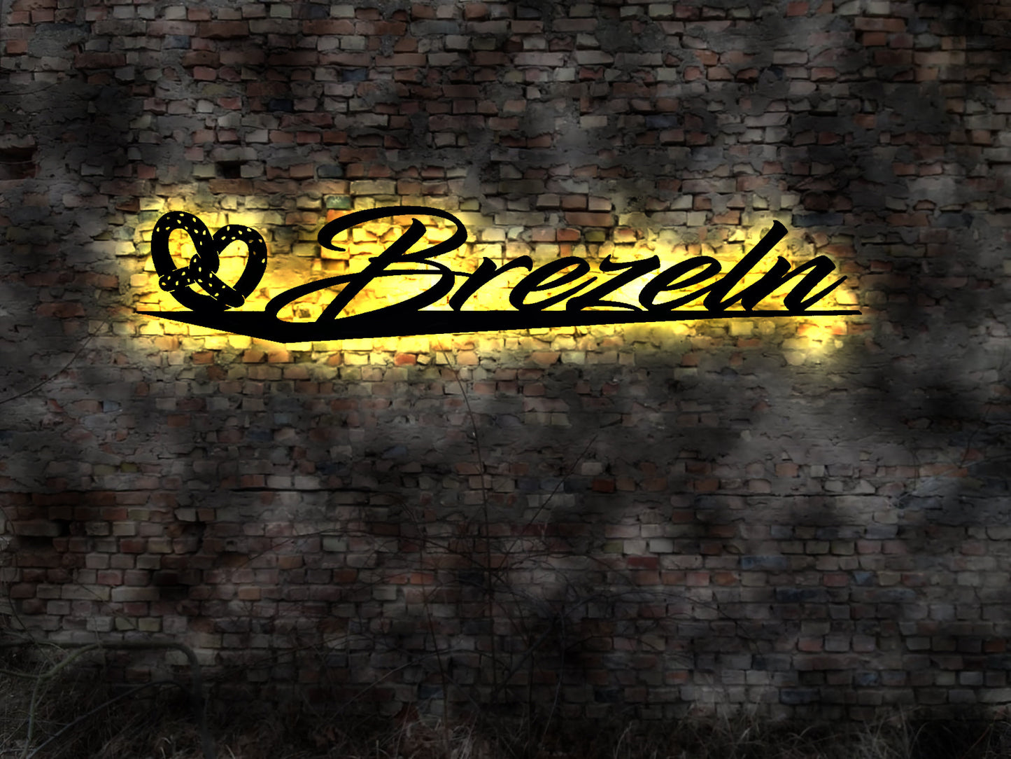LED Wandbild Brezeln Brezelbäcker Schild
