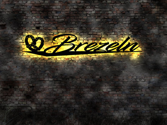 LED Wandbild Brezeln Brezelbäcker Schild