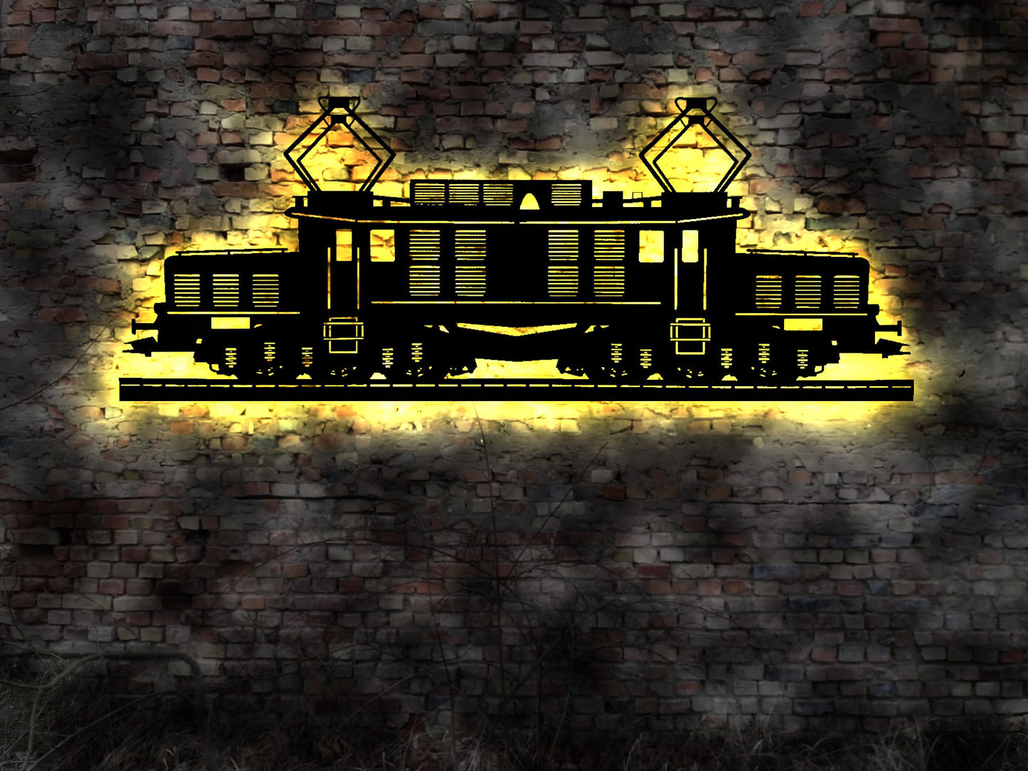 DDR Lok Eisenbahn Schild Schiene Wagon Bahnhof Modelleisenbahn Leuchtschild LED Deko Auto Autoaufkleber Schild BR 254