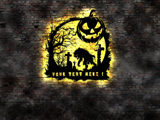 LED Wandbild Leuchtschild Monster Killer Halloween Horrorfilm Movie Grusel gruselig Maske Horrormaske