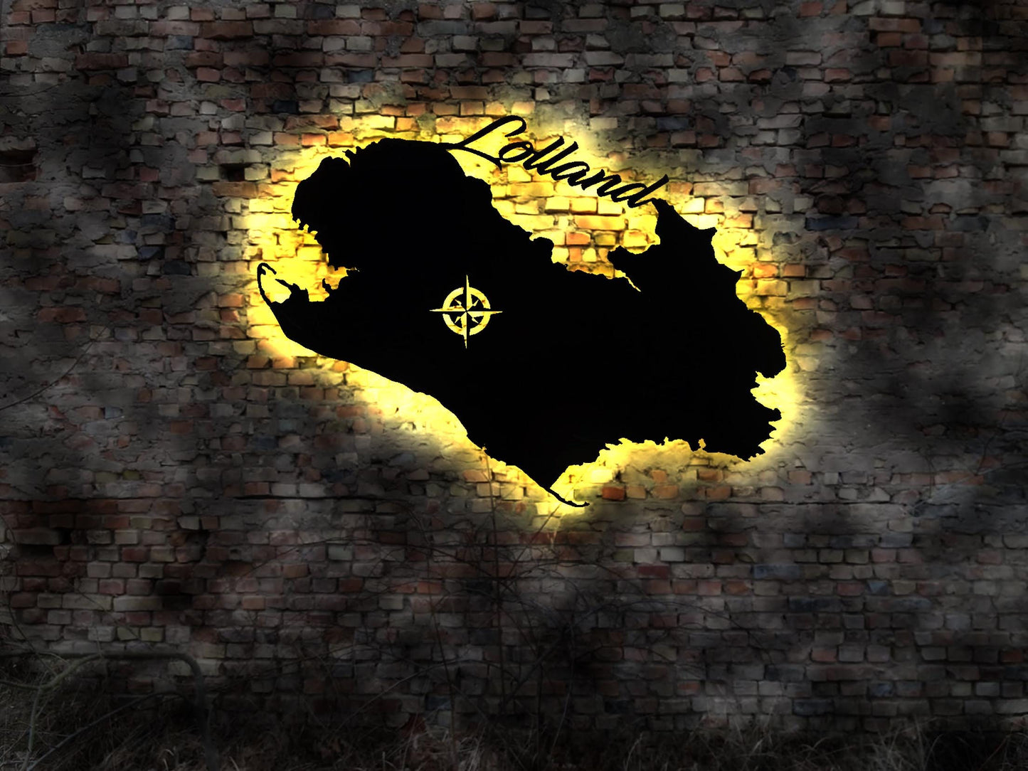 Skyline Insel Lolland Dänemark Urlaub  LED Wandbild  Wandtattoo Reiseführer Silhouette