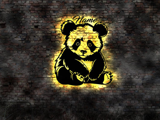 LED Schild Sign  Leuchtreklame Pandabär Nachtlicht Baby Kinderlampe