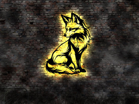 LED Schild Sign  Leuchtreklame Fuchs schöne Füchsin Fuchsbau Fuchsjagd Jäger