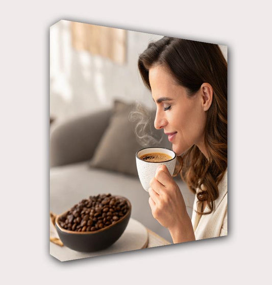 Leinwandbild  Kaffee Küchenschild Bäcker Bild Tasse