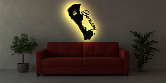 Skyline Insel  Boracay  Philippinen  LED Wandbild   Holz Stadt AK Karte Map Stadtplan Wandsticker Wandtattoo Reiseführer Silhouette