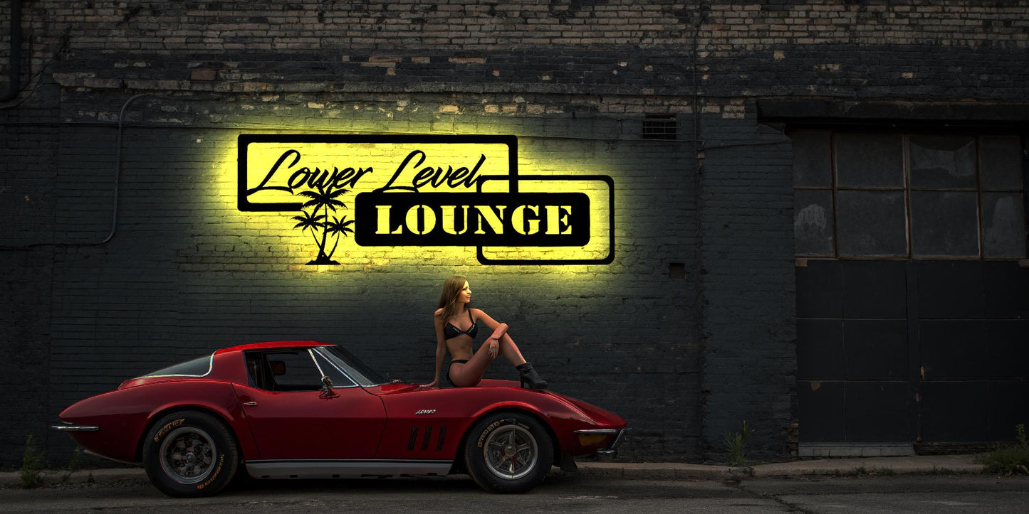 LED Bild Leuchtreklame Schild Lower Level Lounge Chillen Chillzone