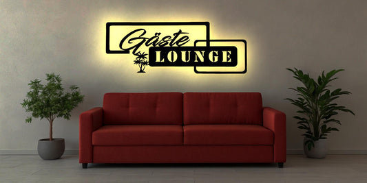 LED Wandbild Bild Gäste Lounge beleuchtetes Schild Gästezimmer Deko Ferienwohnung
