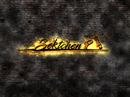 Sektchen LED Schaumwein Sektempfang Jahrgangssekt Sektkellerei Winzer Neon sign Sektflasche Sektgläser Sektglas Sektkorken Sektkelterei