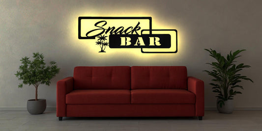 LED Wandbild Bild Snack Bar Snacks Theke