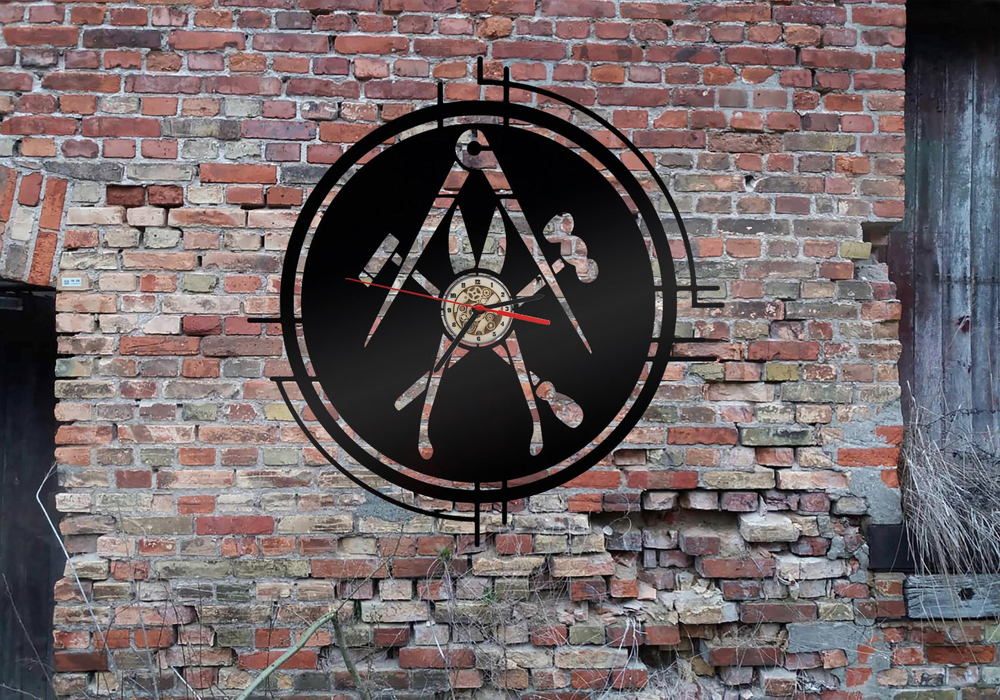 Wanduhr Klempner Schild no Aufkleber Bild Buch Heizungsbauer Reklame Werbung Zange