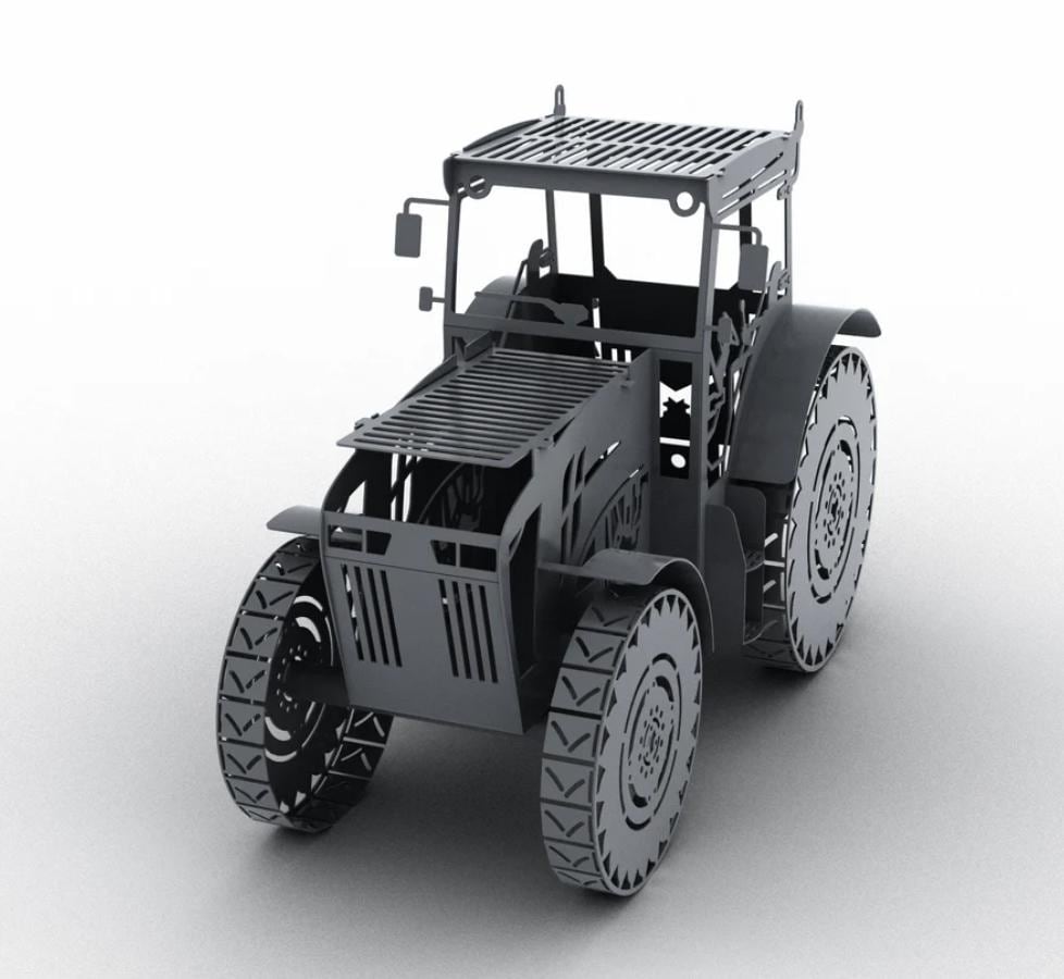 3D Traktor Feuerkorb Feuerschale Grill Metallschild Stahl Metall Feuerstelle Schwenkgrill Gasgrill