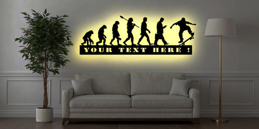 LED Wandbild Skater Schild Skateboard Aufkleber Sticker Wandtattoo