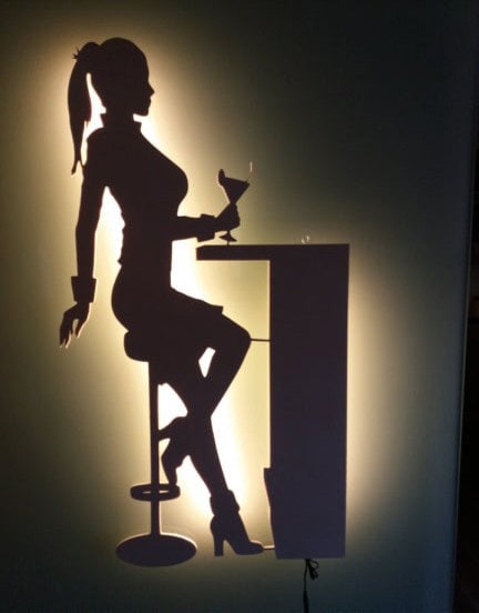 Bar Reklame Schild Table Dance  Bordell Nightclub Club Disco sign nacked Frau no neon sign UV Licht Deko Fahne Flagge Wandbild Wanddeko Cafe