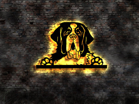 3D LED Bernhardiner  Welpen Welpe Buch Hund Dog Zucht Züchter Geschirr Futternapf Leine Leckerlies Halsband Stoffhund Plüschtier