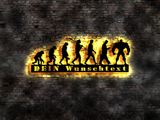 Gym Leuchtreklame Steroide Anabolika Fitness Bodybuilder Evolution Fitnessstudio Schild LED Aufkleber Logo Buch Firmenschild Leuchtschild