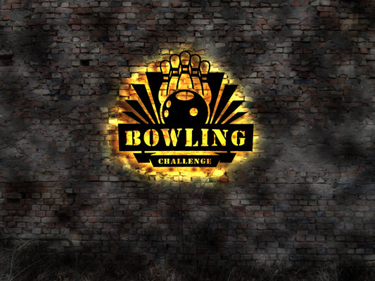 Bowling Wandbild Bild Deko Kugeln Bowlingbahn Buch Aufkleber Wandtattoo Blechschild Leuchtschild Wandsticker Leuchtbild Neonreklame Neon