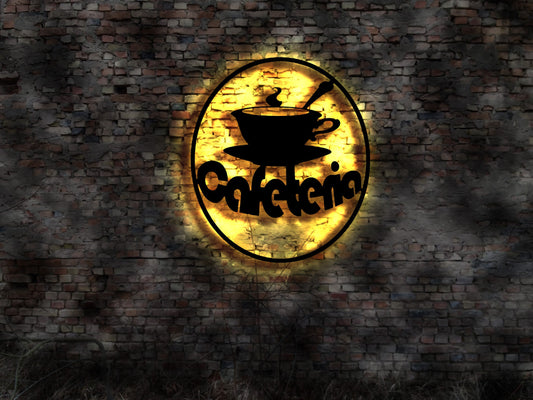 LED Wandbild Deko Coffee Cafe Kaffee Cafeteria Konditor Bäcker Blechschild Leuchtschild Wandsticker Leuchtbild Neonreklame Neon sign