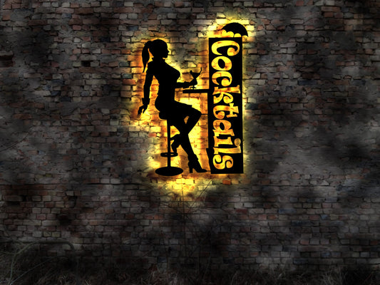 Cocktails and Dreams  Leuchtschild Reklame no Neon sign Neonreklame Tattoo Buch Blechschild Leuchtschild Bardeko Barschild Barbeleuchtung