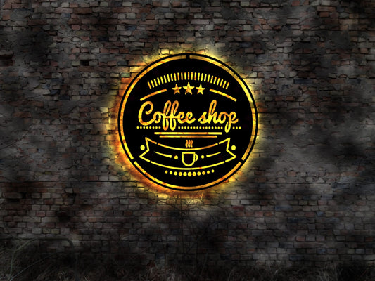 3D No Coffeeshop  Coffee Shop Good Day Kaffee Cafe Diner retro geprägt no Neon sign Neonreklame Tattoo Buch Firma  Welcome