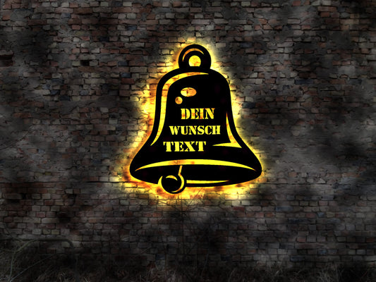 Glocke Kirchenglocke Turmglocke Kirche LED Leuchtschild aus Holz Church Bell  Gussglocke schwere